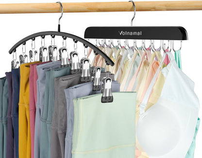 Volnamal Legging Organizer & Bra Hanger - 2-in-1 Space-Saving Closet Solution | Holds 10 Leggings & 20 Bras