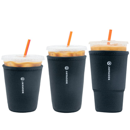 Sok It Java Sok Iced Coffee & Cold Soda Insulated Neoprene Cup Sleeve (Black, S/M/L 3-Pack)