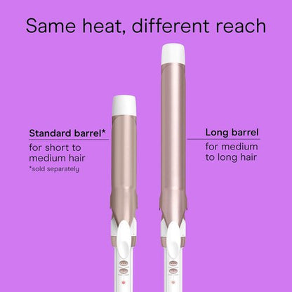 Conair Double Ceramic Curling Iron - 1¼-Inch Long Barrel for Loose Curls | Ideal for Medium & Long Hair in White/Rose Gold