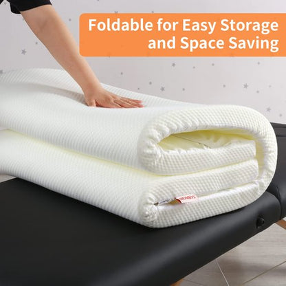 HOMBYS Memory Foam Massage Bed Mattress Topper with Removable Cover, Massage Table Mattress Topper with Elastic Bands, Non-Slip Lash Bed Cushion Only (Bed Not Included) 73"x24"x3"