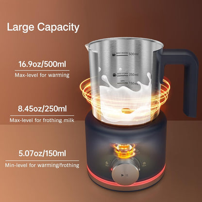 SIMPLETASTE Electric Milk Frother - 4 in 1 Automatic Steamer for Coffee & Lattes | 16.91oz Capacity