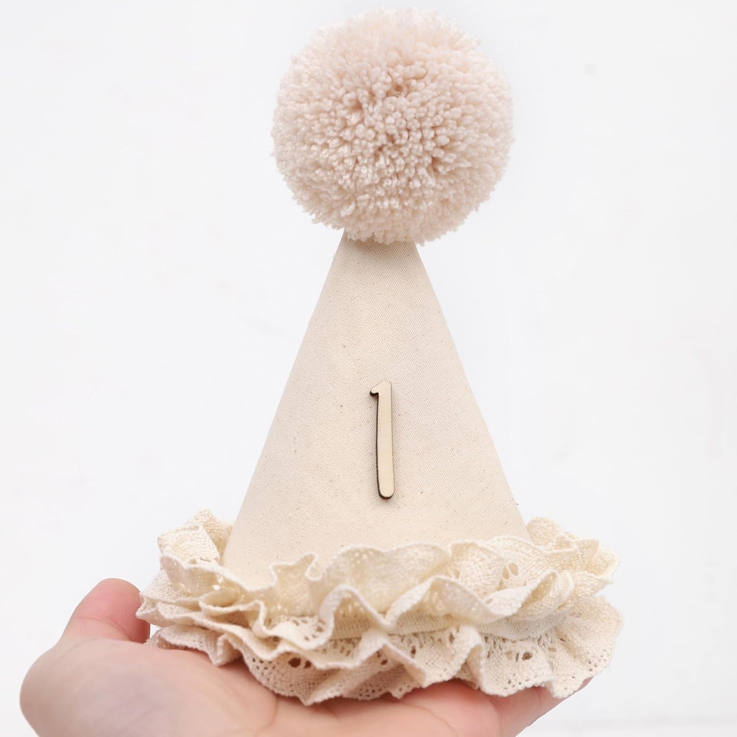 Regine Switzerland Lace 1/2 Birthday Hat - Sweet Floral Princess Crown for 6-Month Celebration