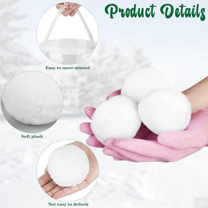 Elcoho 60-Piece Indoor Snow Fight Ball Set - 2.8-Inch Artificial Snowballs for Kids' Winter Games