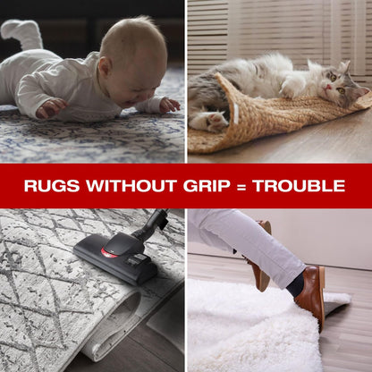 Reusable Rug Grippers by [Brand Name] - 12 Non-Slip Pads for Area Rugs | Double-Sided Adhesive for Hardwood & Tile