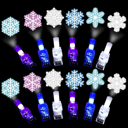 Tuanse 36 Pcs Snowflake Finger Lights - Glow in The Dark Party Favors for Kids | Winter Birthday Supplies