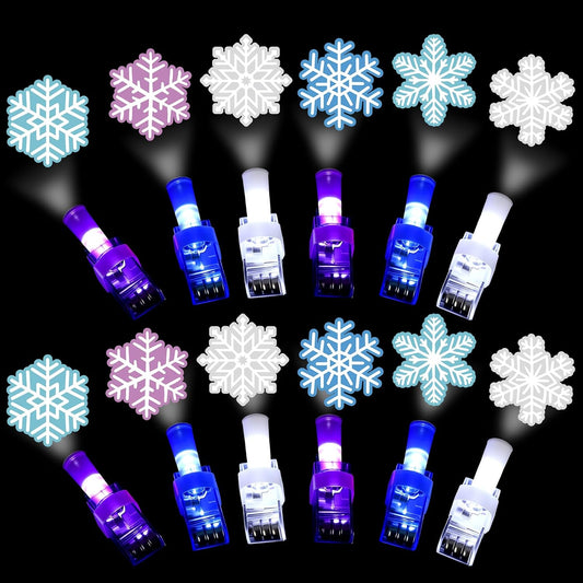 Tuanse 36 Pcs Snowflake Finger Lights - Glow in The Dark Party Favors for Kids | Winter Birthday Supplies