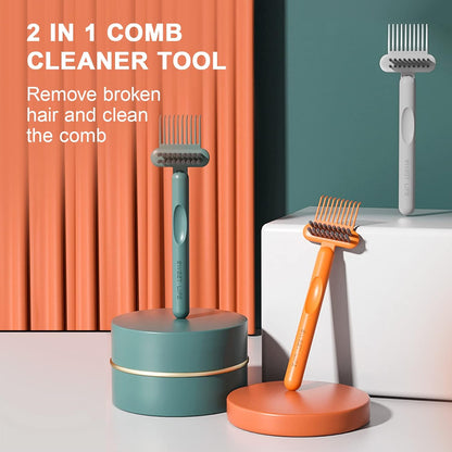 RHOS 2-in-1 Hair Brush Cleaner - Effortlessly Remove Hair and Dust | Ideal for Home and Salon Use (Green)