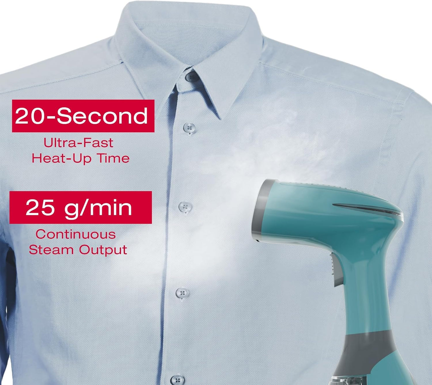 SINGER Handheld Garment Steamer - 1500W Powerful Steam | Fast 20s Heat-Up | 280ML Detachable Tank