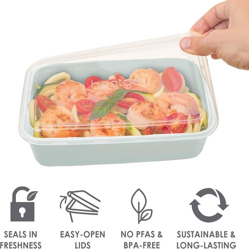 Bentgo Prep 60-Piece Meal Prep Kit - Reusable BPA-Free Food Containers | Microwave & Dishwasher Safe (Floral Pastels)