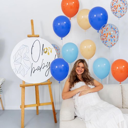 68Pcs Blue & Orange Balloons - 12 Inch Decorative Balloons for Birthday & Graduation Parties
