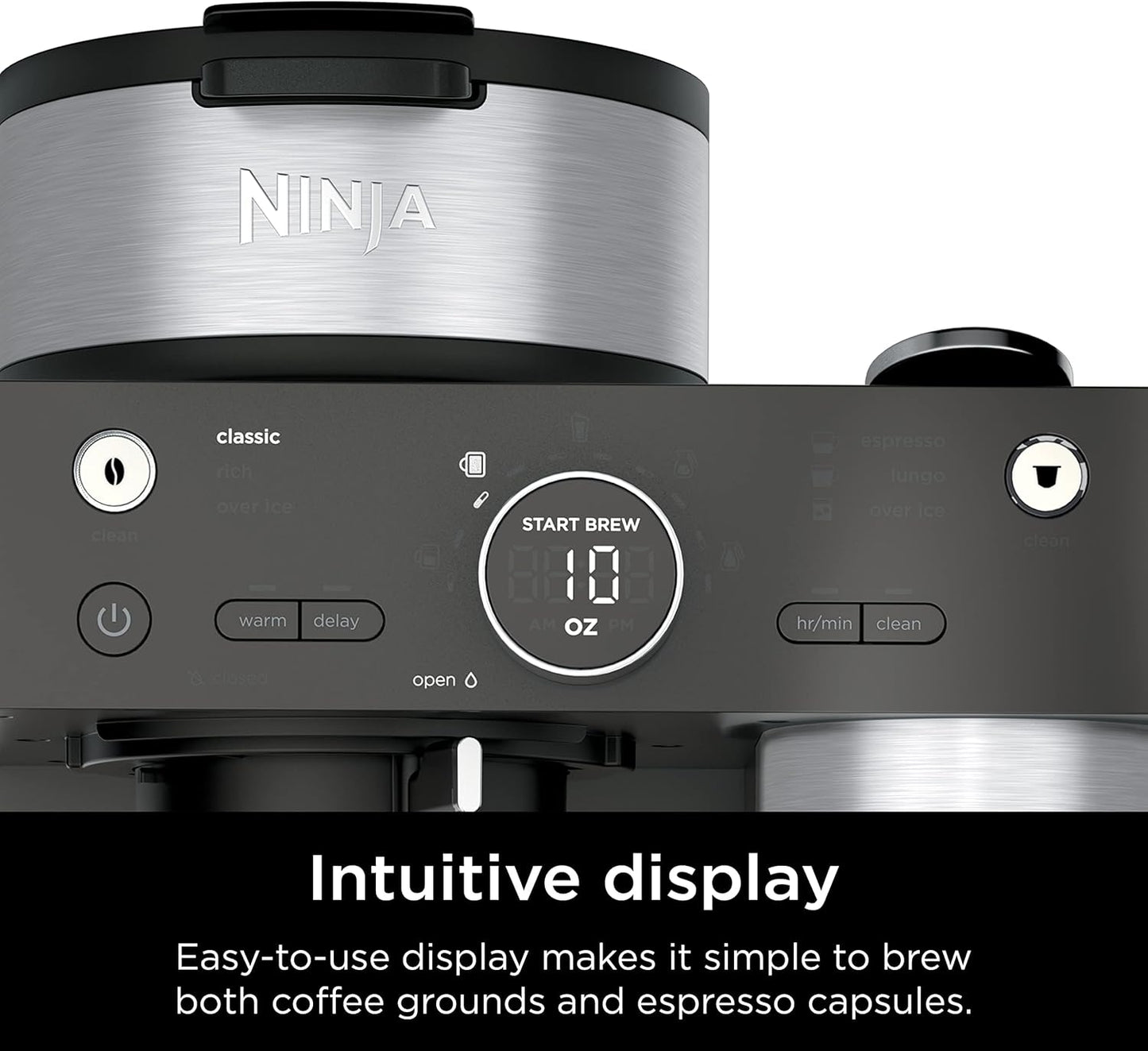 Ninja Espresso Maker - 3 Brew Styles & Built-in Frother | Single-Serve Coffee & Nespresso Compatible, Black