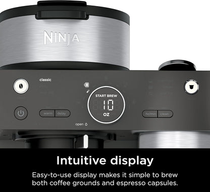 Ninja Espresso Maker - 3 Brew Styles & Built-in Frother | Single-Serve Coffee & Nespresso Compatible, Black