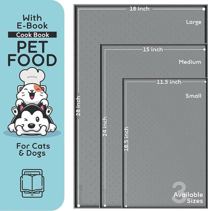 Dog Food Mat by [Brand Name] - Waterproof Silicone Mat with Raised Edges | Easy Clean Pet Feeding Mat