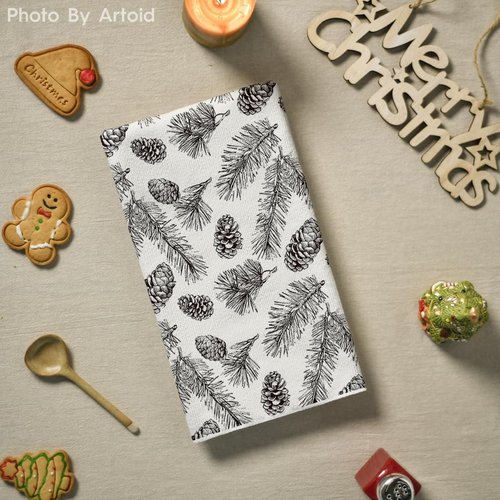 Artoid Mode Kitchen Towels - Brown Pinecone & Pine Branch Design | 18x26 Inch Farmhouse Set of 2
