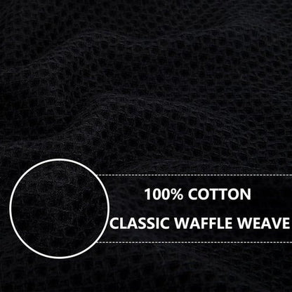 Homaxy Kitchen Dish Cloths - 100% Cotton Waffle Weave, Ultra Soft & Absorbent | 12x12 Inches, 24-Pack, Black