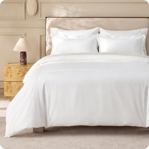 Bedsure 100% Cotton Percale Duvet Cover Queen, Luxury Hotel Duvet Cover, Rope Weave White Comforter Cover, PureWoven Breathable & Lightweight Bedding Set for All Season, 3 Pieces, 90"x90"