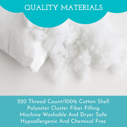 Toddler Pillow 13x18 for Sleeping – Kids Pillow for Toddler Bed, Travel, Daycare & Preschool – Soft Hypoallergenic Cotton Toddler Bed Pillow for Ages 2–5, Small Pillow for Kids Nap Time (1-Pack)