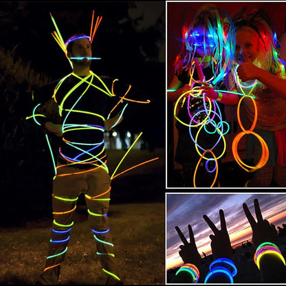 200 Counts Glow Sticks Party Pack - 8" Neon Glow in the Dark Bracelets & Necklaces, Bulk Party Favors