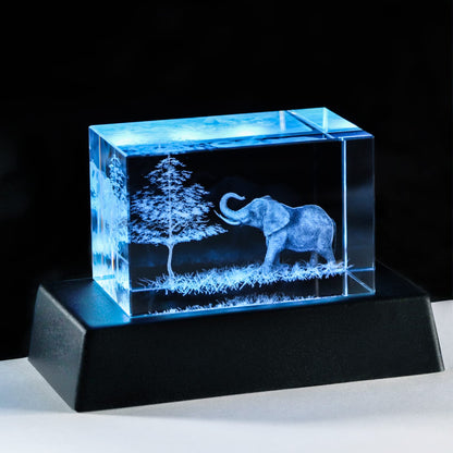 Qianwei Elephant Gifts for Women Decorations for Home, 3D Crystal Elephant Decor Stuff Figurines Statue Gift for Elephant Lovers, Mother Day Birthday Gifts for Mom Mother Mama from Daughter Son