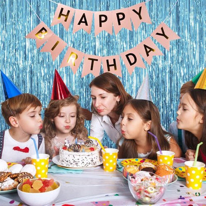 Blue Backdrop Curtain Tinsel Streamers by [Brand Name] - Ocean Themed Party Decor | 5 Pack for Birthdays & Graduations