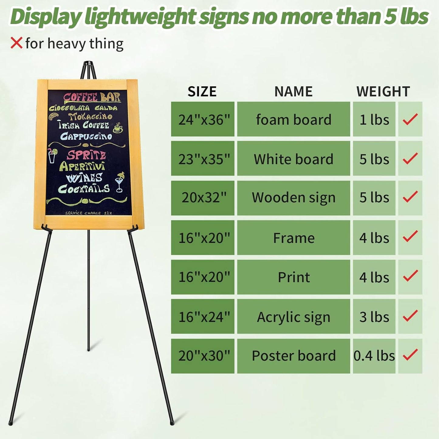 PUJIANG 63" Metal Easel Stand - 3 Pack Display for Pictures, Signs & Art | Includes Carrying Bag