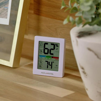 AcuRite Humidity Meter - Digital Thermometer with Comfort Scale | Indoor Hygrometer, 3 x 2.5 Inches, White