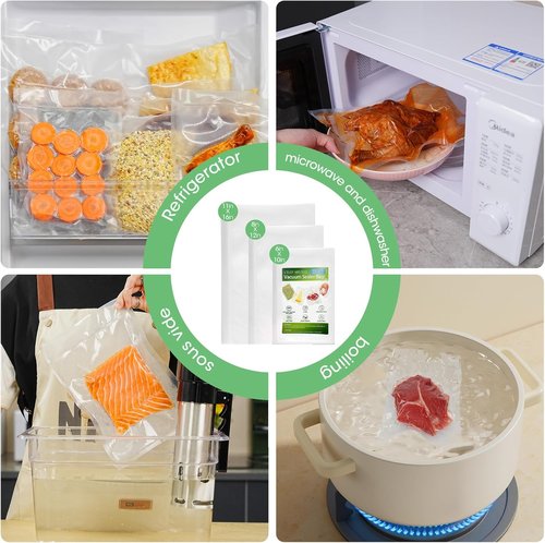 L'ELEF MISTICO Vacuum Sealer Bags - BPA-Free Food Storage for Sous Vide | 50 Gallon, 50 Quart & 50 Pint Sizes