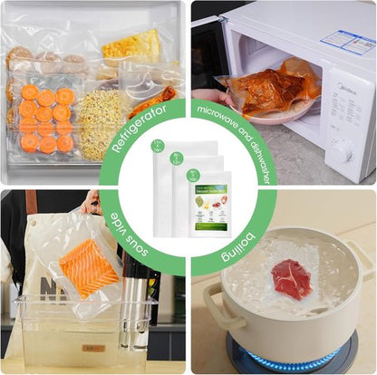 L'ELEF MISTICO Vacuum Sealer Bags - BPA-Free Food Storage for Sous Vide | 50 Gallon, 50 Quart & 50 Pint Sizes