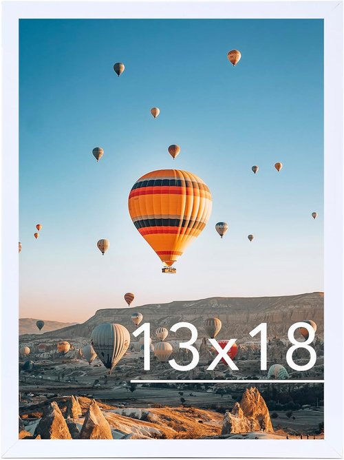 JCJMY 13x18 Picture Frame - White Photo & Poster Display for Horizontal/Vertical Wall Hanging
