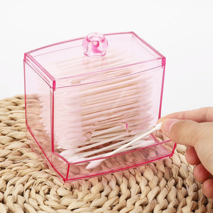Tbestmax Qtip Holder Dispenser - Stylish 10oz Cotton Swab Organizer for Bathroom Storage | Pink