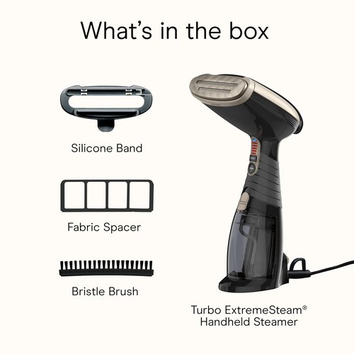 Conair Handheld Garment Steamer for Clothes, Turbo ExtremeSteam 1875W Fabric Steamer, Portable Handheld Design, Strong Penetrating Steam, Amazon Exclusive, Black
