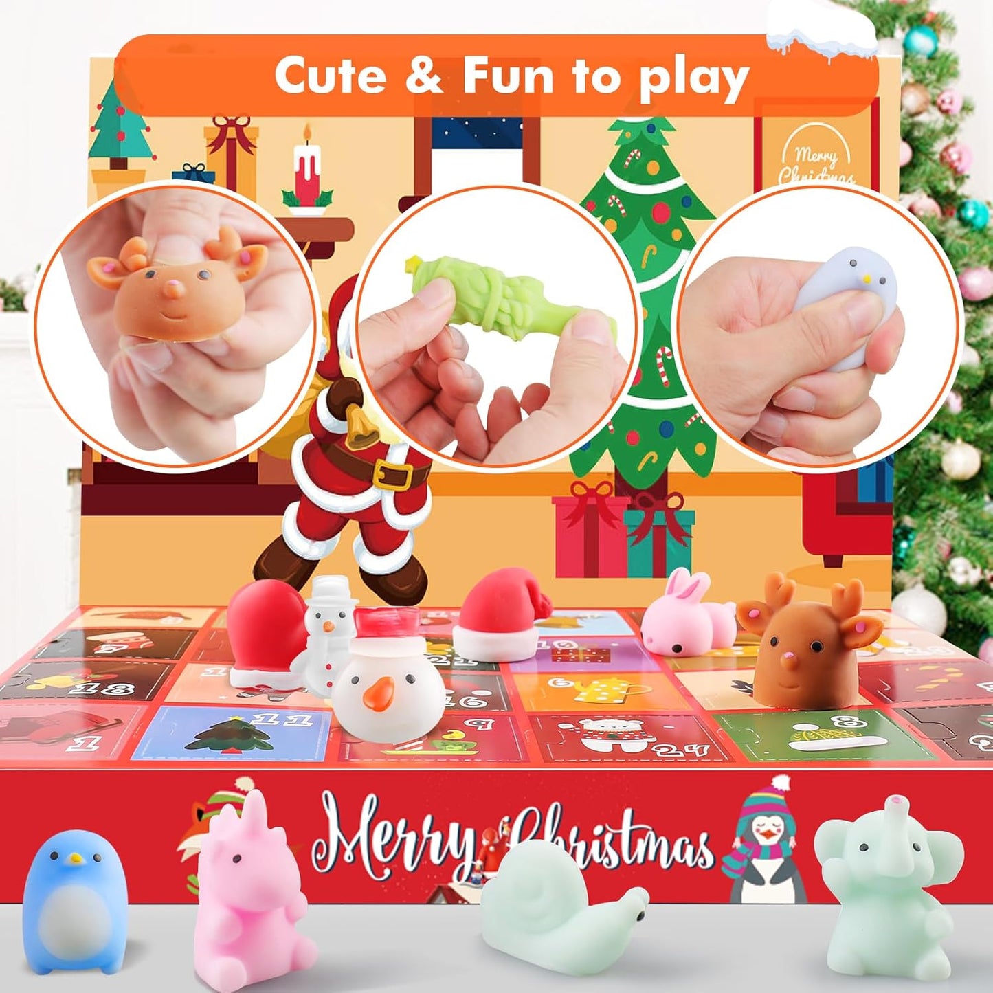 Christmas Squishies Advent Calendar 2025 | Cute Mochi Squishy Countdown with 24 Adorable Toys