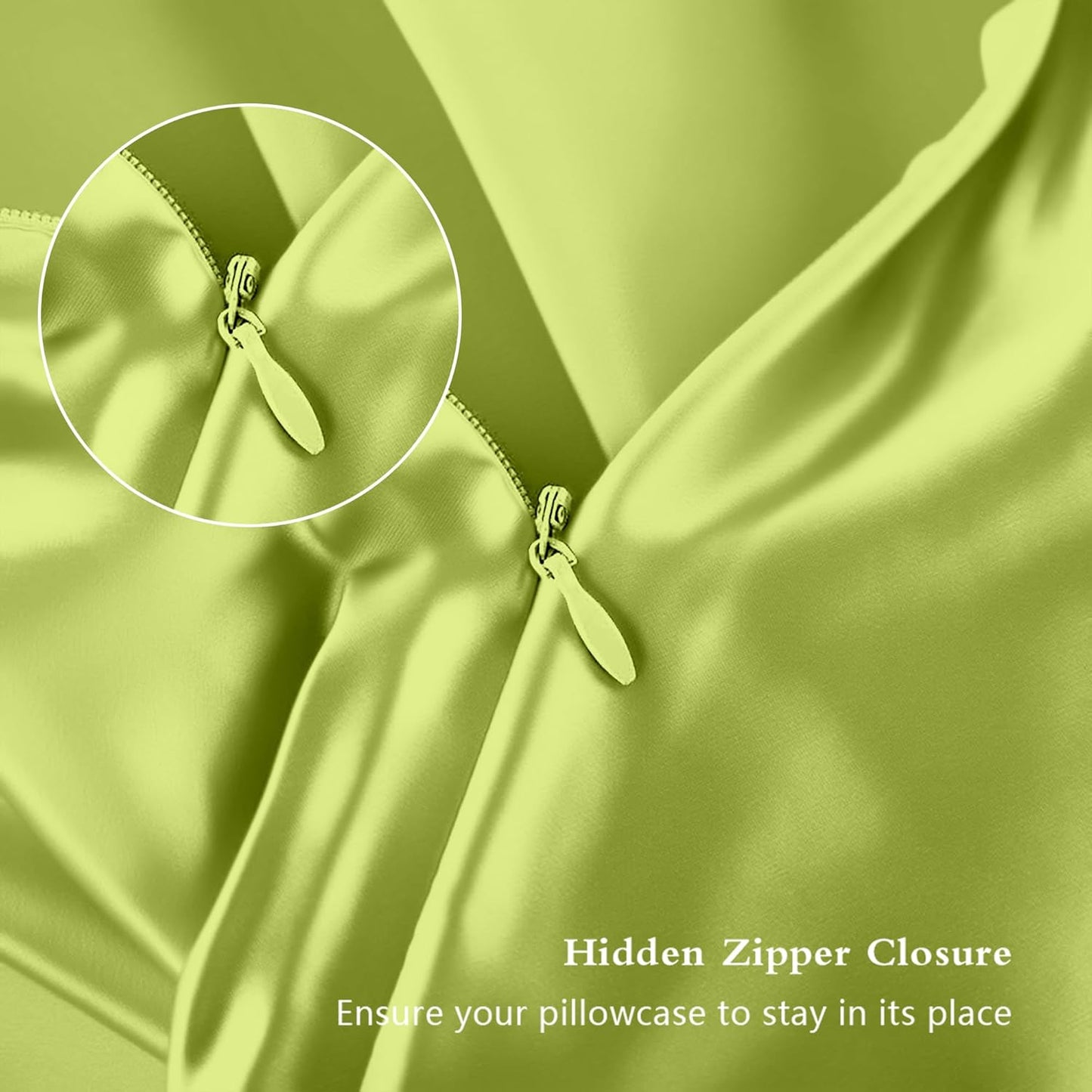 Mulberry Silk Pillowcases by Skiennix - Smooth, Anti-Acne Standard Set of 2 | Olive Green with Zipper