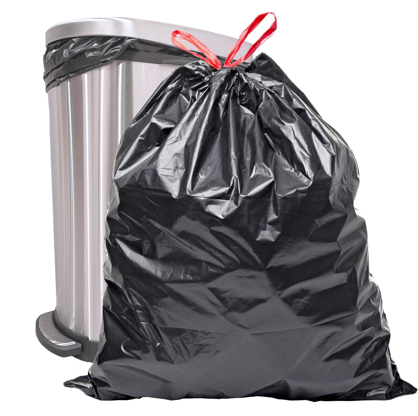 Reli. 30 Gallon Trash Bags Drawstring | 250 Count Bulk | Black | 30 Gallon Garbage Bags Heavy Duty | Large