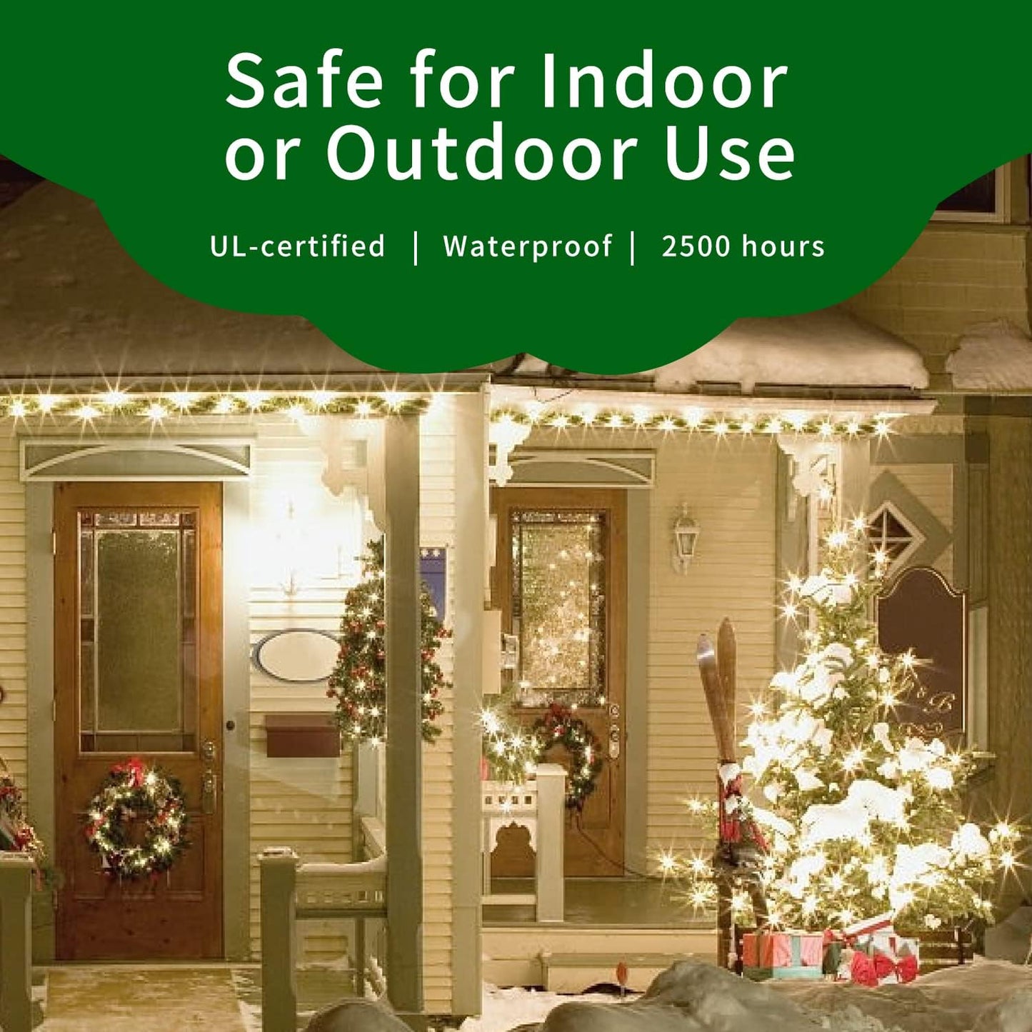 Ultra-Bright Mini Lights - 100L Warm White String Lights | 19.6Ft Indoor/Outdoor Holiday Decor