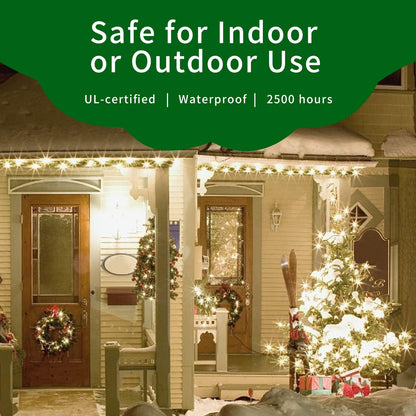 Ultra-Bright Mini Lights - 100L Warm White String Lights | 19.6Ft Indoor/Outdoor Holiday Decor
