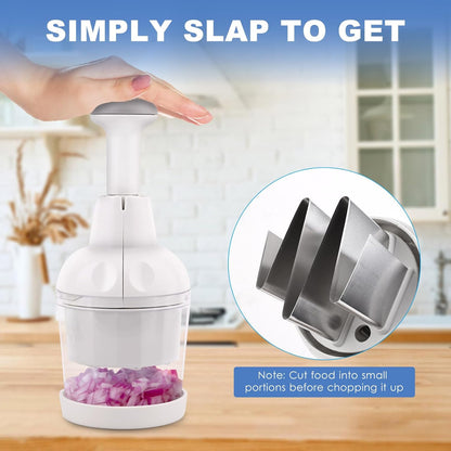 Skiennix Vegetable Chopper - Manual Food Cutter for Onion, Salad, Garlic & Nuts | Dishwasher Safe, White