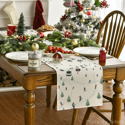 Beige 13" x 36" Table Runner - Artoid Mode Polyester