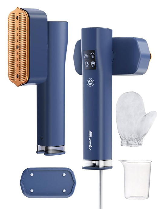 Travel Steamer for Clothes,15s Fast Heat-up Portable Iron,35mins Runtime & 100ml Large Tank,25g/min Steam,Ceramic Panel,Stands on Desk,Wrinkle Remover for Travel, Home, Office(Blue Gradient Gold)