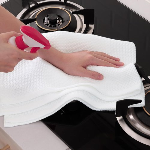 Homaxy 100% Cotton Kitchen Dish Towels - Ultra Soft, Absorbent & Quick Drying | 20 x 28 Inches, 4-Pack, White