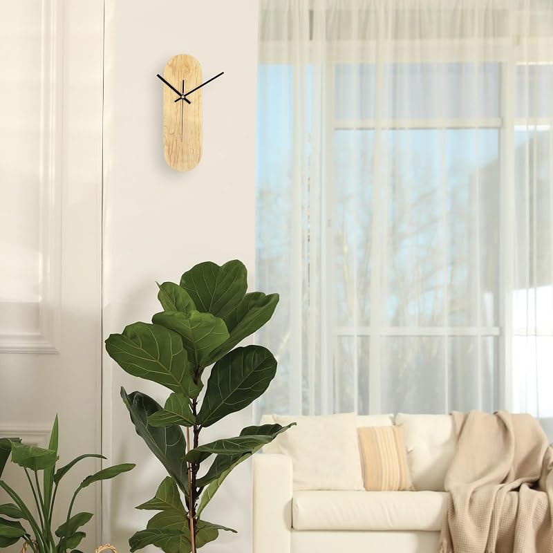 Solid Maple Oval Wall Clock - Minimalist Silent 12 Inch - Chaos & Wit (Variation of THIS listing: 12 Inch)