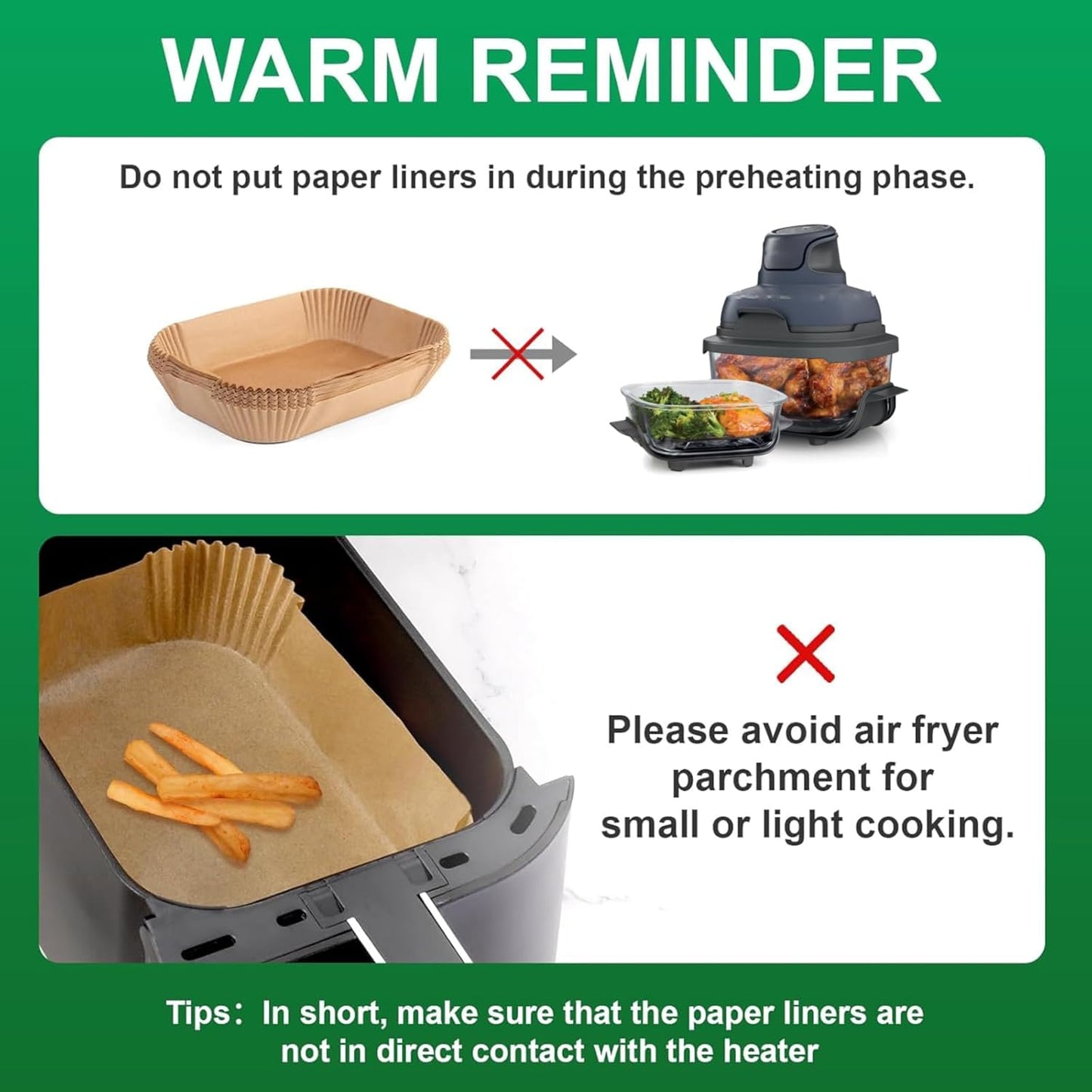 Ninja 260pcs Air Fryer Liners - Disposable Parchment Paper Sheets for Easy Cooking & Cleanup