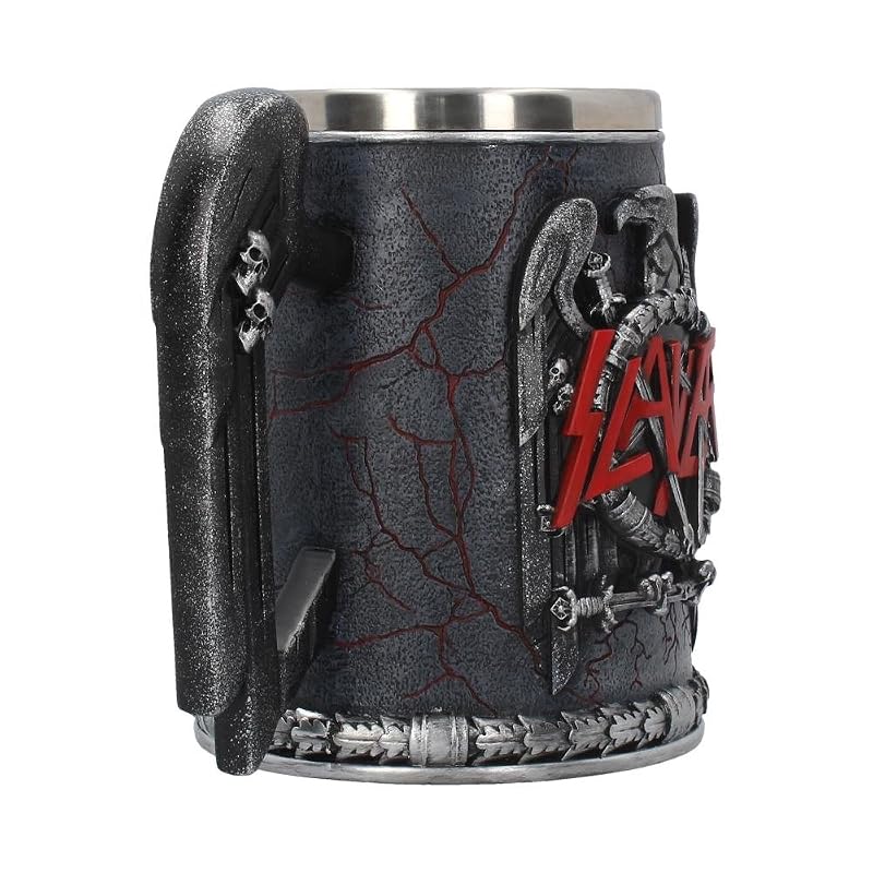 Slayer Tankard Mug 14cm - Nemesis Now Resin with Stainless Steel Insert, Black & Grey (Variation: Slayer )