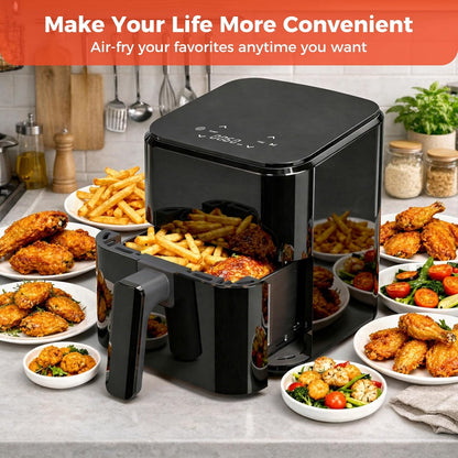 NEWBULIG Air Fryer - Compact 3 Qt Digital Air Fryer with Nonstick Plate & Dishwasher Safe Basket