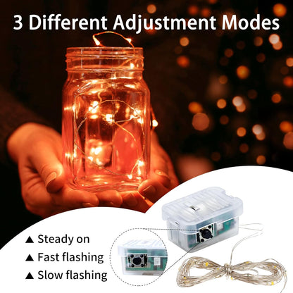 Skiennix 20 LED Fairy Lights - 7Ft Twinkle String Lights | Battery Operated & Waterproof - Orange