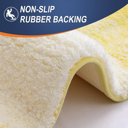 OLANLY Large Bath Rug Mat - Extra Soft Microfiber with Rubber Backing | Quick-Dry, Machine Washable, 54x24, Yellow