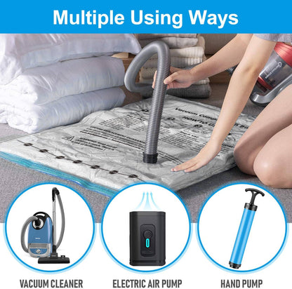 BoxLegend Vacuum Storage Bags - Thickened Waterproof Seal Bags with Hand Pump | 6 Medium 19.68’’x27.56’’ for Clothing & Bedding Storage