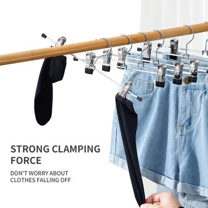 Cimlord 30 Pack Heavy-Duty Metal Pants Hangers - Non-Slip Clips for Skirts & Shorts | Black, 12 Inch