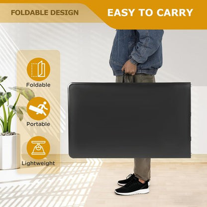 FDW 8FT Folding Table Half Portable Foldable Table Picnic Table for Office Home Camping Party (Black, 8 FT)