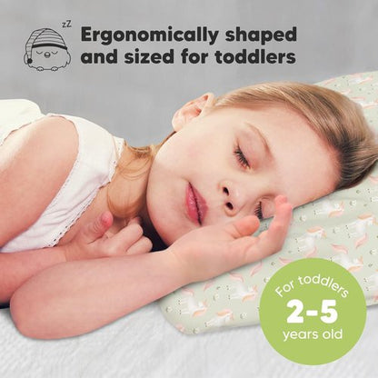 Grace Toddler Pillow - Soft & Breathable Organic Cotton Travel Pillowcase | 13x18 for Ages 2-5